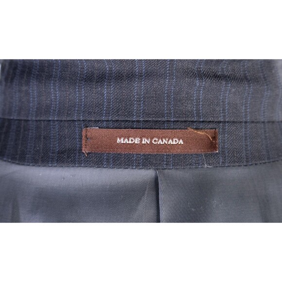 Peter Millar Suit Jacket Blazer Coat Gray Striped Sz 42L Two Button Wool Canada - Picture 13 of 14